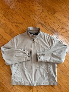 London Fog Men's Light Beige Zip-Front Shirt Jacket